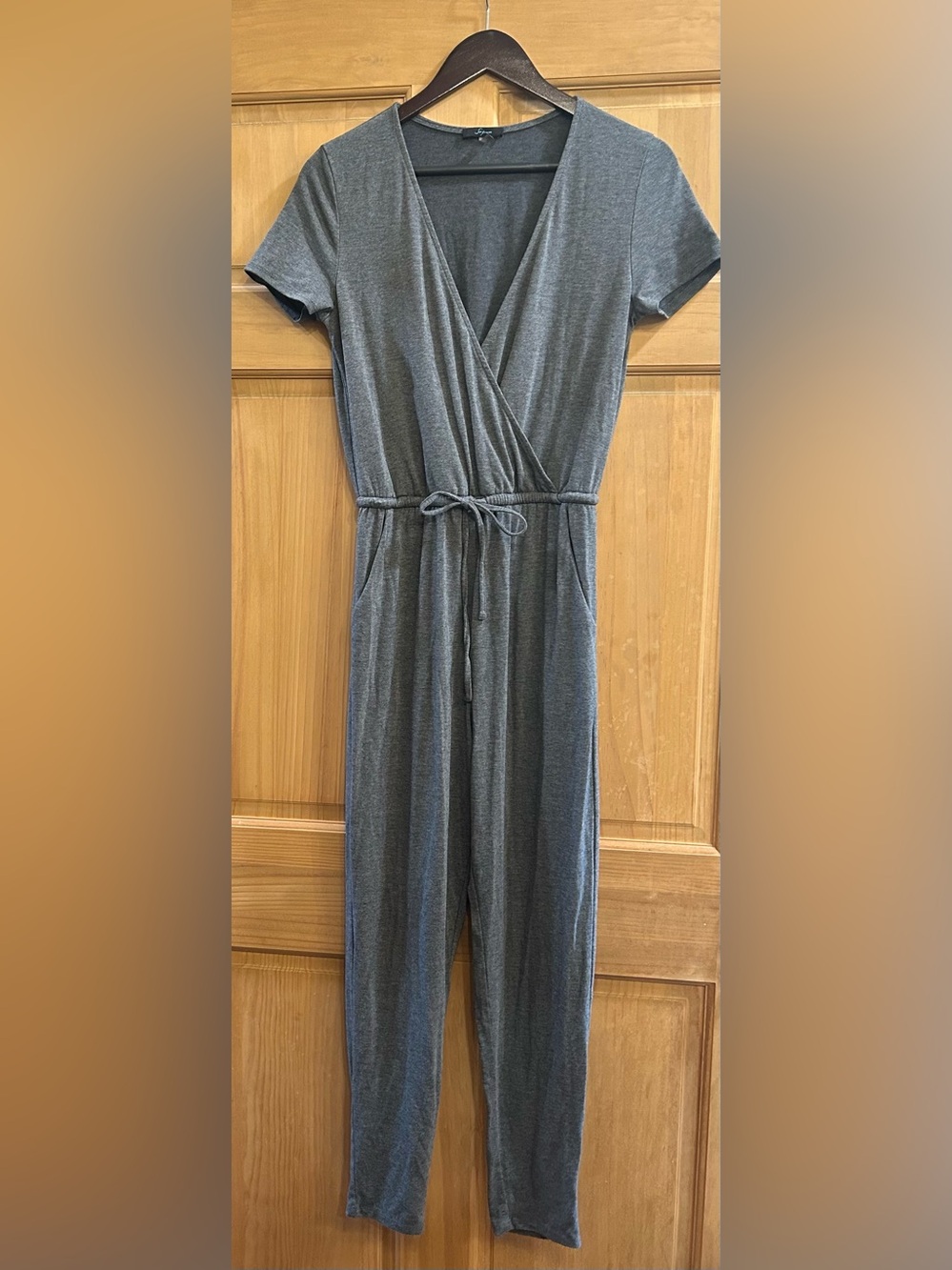 Soprano Charcoal Gray Wrap-Front Kids One-Piece Bodysuit